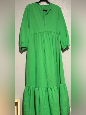 Sunday Up Bright Green long Dress. Size S